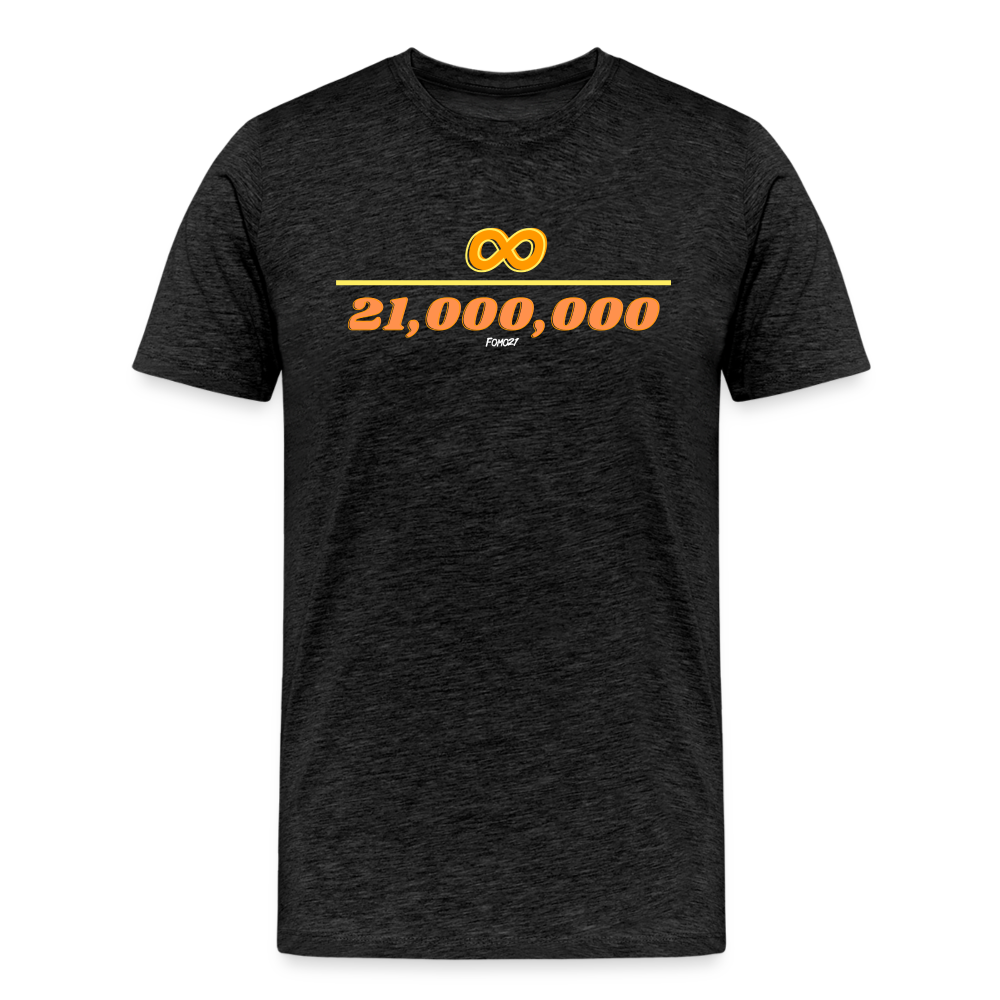 Infinity Divided By 21 Million Bitcoin T-Shirt - charcoal grey
