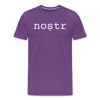 Load image into Gallery viewer, Nostr (White) Bitcoin T-Shirt - purple
