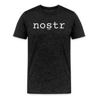 Load image into Gallery viewer, Nostr (White) Bitcoin T-Shirt - charcoal grey
