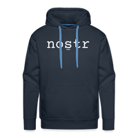 Load image into Gallery viewer, Nostr (White) Bitcoin Hoodie Sweatshirt - navy
