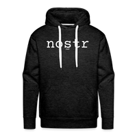 Load image into Gallery viewer, Nostr (White) Bitcoin Hoodie Sweatshirt - charcoal grey
