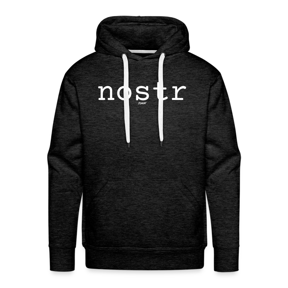 Nostr (White) Bitcoin Hoodie Sweatshirt - charcoal grey