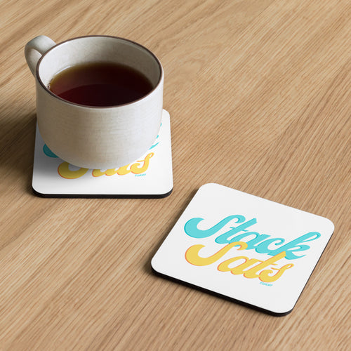 Stack Sats Bitcoin Cork-Back Coaster-fomo21