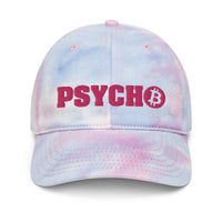 Load image into Gallery viewer, Bitcoin Psycho (Pink Embroidery) Tie Dye Hat - fomo21
