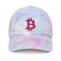 Load image into Gallery viewer, Bitcoin B (Pink Embroidery) Tie Dye Hat - fomo21
