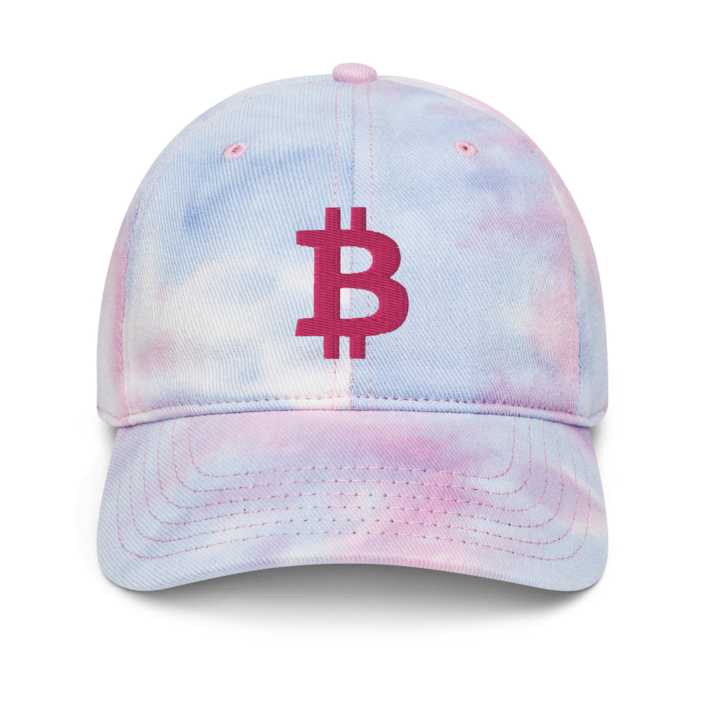 Bitcoin B (Pink Embroidery) Tie Dye Hat - fomo21