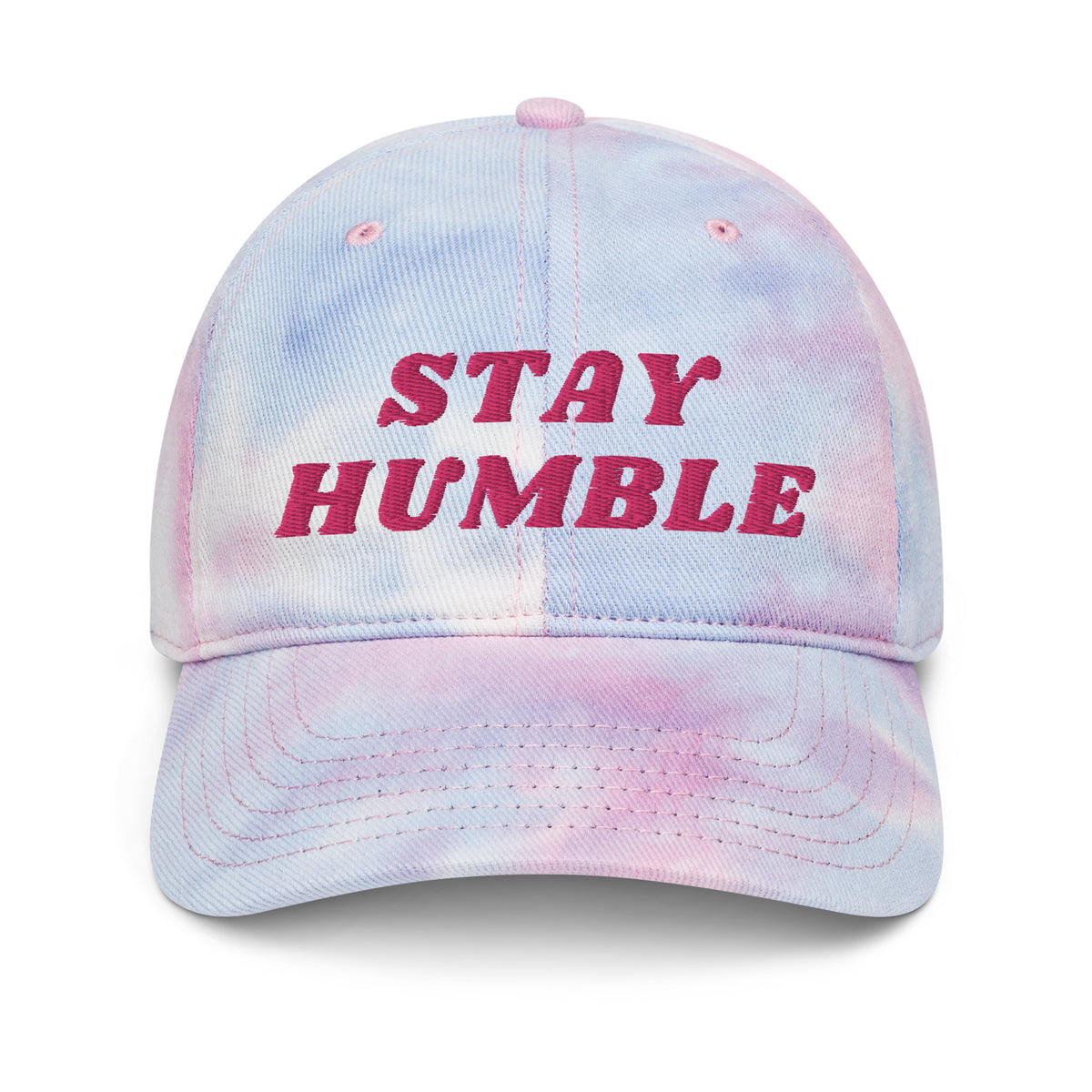 Stay Humble (Pink Embroidery) Bitcoin Tie Dye Hat - fomo21