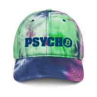 Load image into Gallery viewer, Bitcoin Psycho (Blue Embroidery) Tie Dye Hat - fomo21
