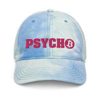 Load image into Gallery viewer, Bitcoin Psycho (Pink Embroidery) Tie Dye Hat - fomo21
