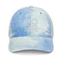 Load image into Gallery viewer, Infinity/21,000,000 (White Embroidery) Bitcoin Tie Dye Hat - fomo21
