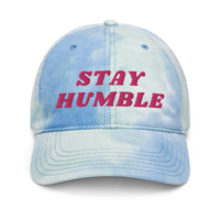 Load image into Gallery viewer, Stay Humble (Pink Embroidery) Bitcoin Tie Dye Hat - fomo21
