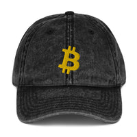 Load image into Gallery viewer, Simply Bitcoin Vintage Cotton Twill Hat - fomo21
