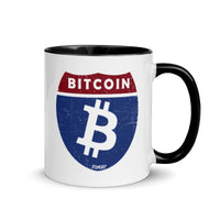 Load image into Gallery viewer, Bitcoin Road Sign Coffee Mug - fomo21
