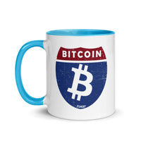 Load image into Gallery viewer, Bitcoin Road Sign Coffee Mug - fomo21
