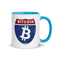 Load image into Gallery viewer, Bitcoin Road Sign Coffee Mug - fomo21
