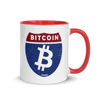 Load image into Gallery viewer, Bitcoin Road Sign Coffee Mug - fomo21
