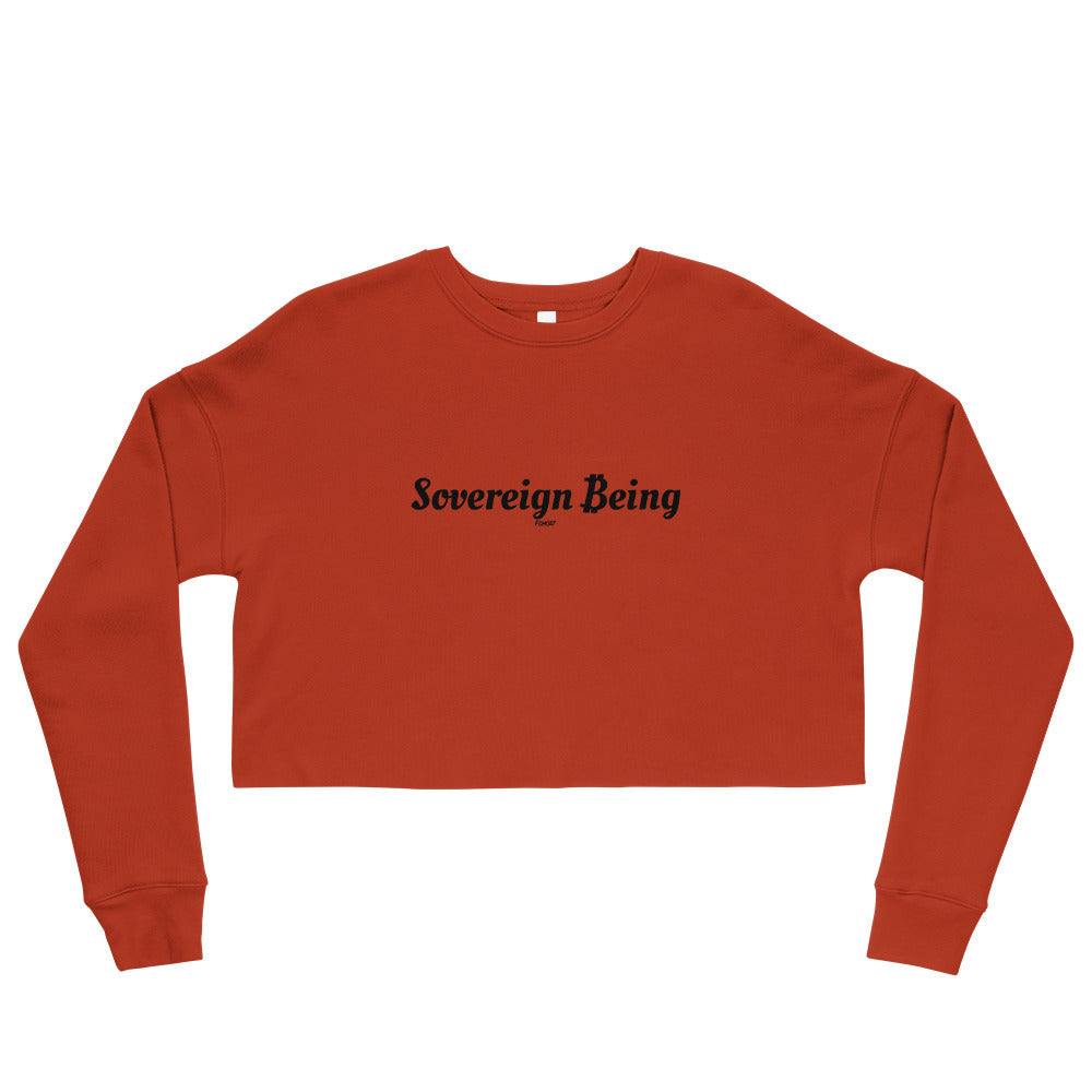 Sovereign Being Bitcoin B Cropped Sweatshirt - fomo21