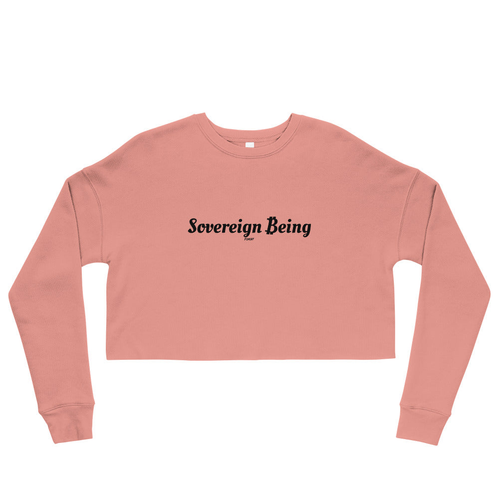 Sovereign Being Bitcoin B Cropped Sweatshirt - fomo21