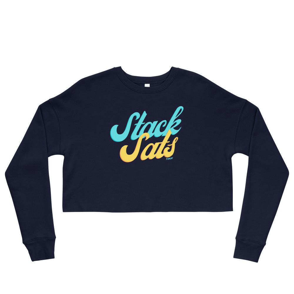 Stack Sats Bitcoin Crop Sweatshirt - fomo21