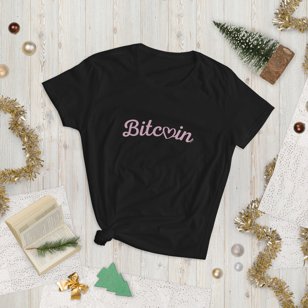 Bitcoin Heart Women's Fashion Fit T-Shirt - fomo21