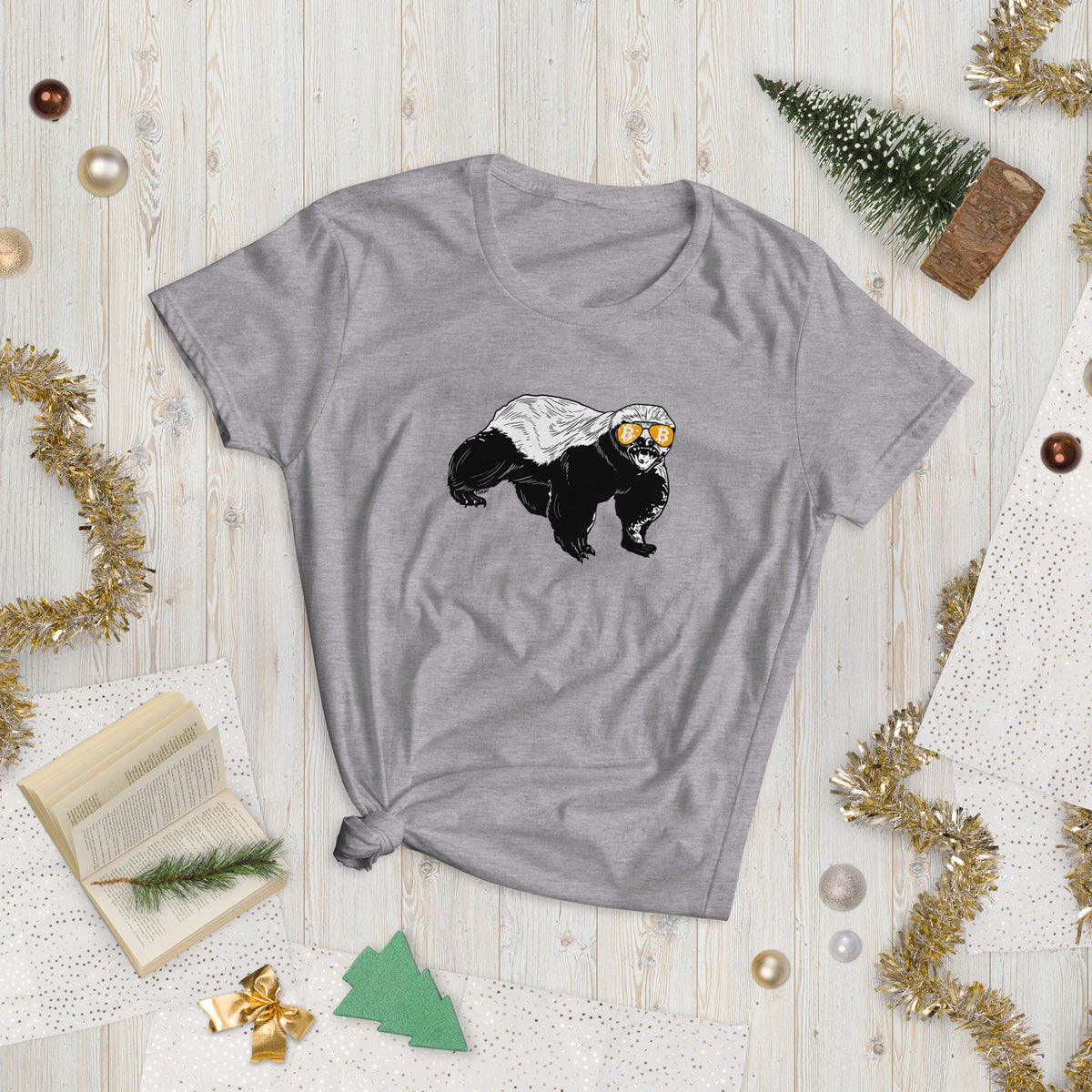 Bitcoin Is For The Honey Badgers Women's Fashion Fit T-Shirt - fomo21