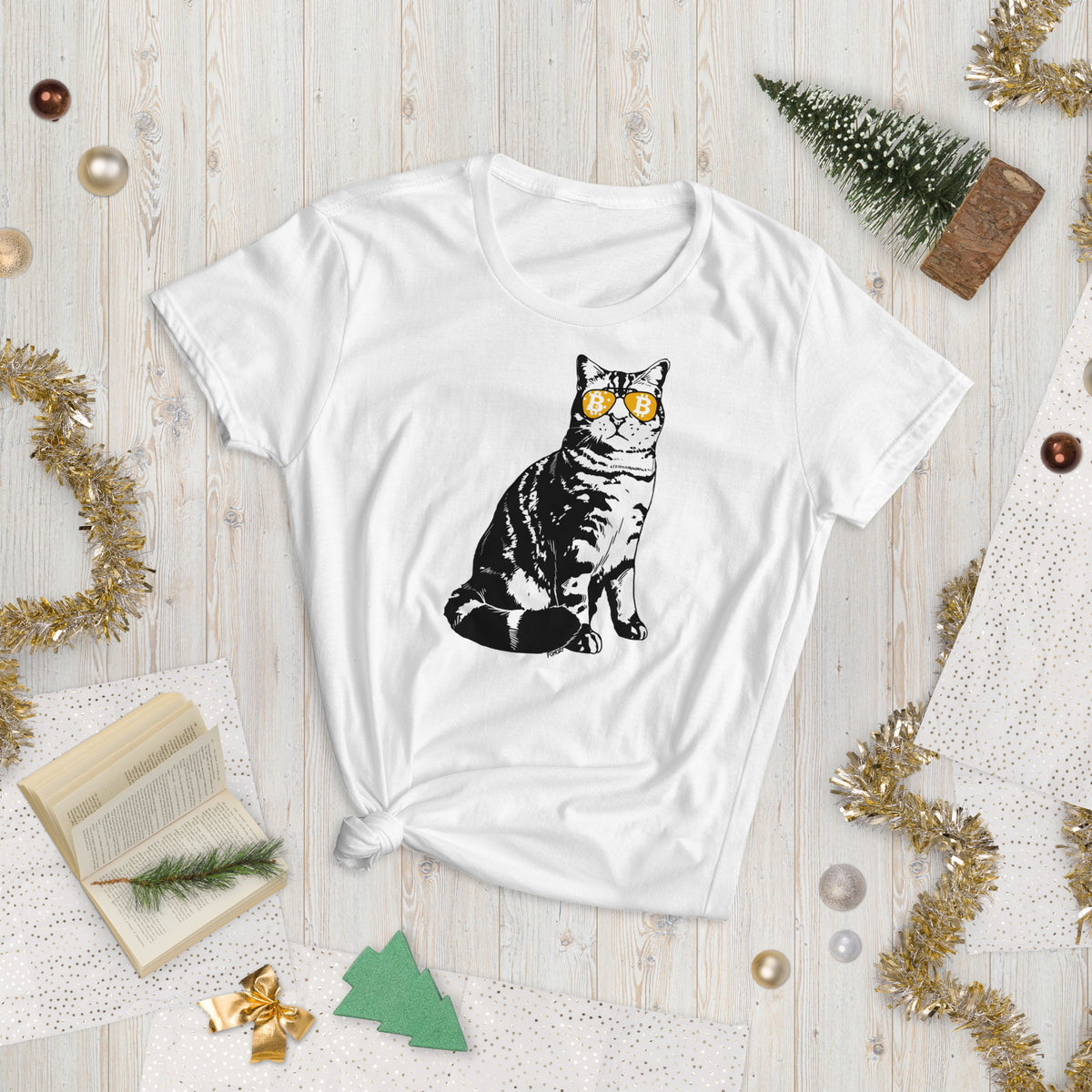Bitcoin Is For The Cats Women's Fashion Fit T-Shirt - fomo21