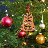 Load image into Gallery viewer, Cyber Hornets Orange Bitcoin Wooden Christmas Ornament - fomo21
