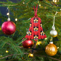 Load image into Gallery viewer, Bitcoin Is For The Dogs Red Wooden Christmas Ornament - fomo21
