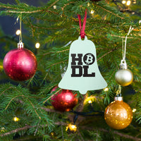 Load image into Gallery viewer, Big Time HODL Green Bitcoin Wooden Christmas Ornament - fomo21
