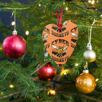 Load image into Gallery viewer, Cyber Hornets Orange Bitcoin Wooden Christmas Ornament - fomo21
