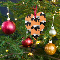 Load image into Gallery viewer, Bitcoin Is For The Honey Badgers Orange Wooden Ornament - fomo21
