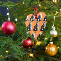 Load image into Gallery viewer, Bitcoin Is For The Cats Orange Wooden Christmas Ornament - fomo21
