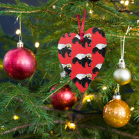 Load image into Gallery viewer, Bitcoin Is For The Honey Badgers Red Wooden Ornament - fomo21
