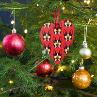 Load image into Gallery viewer, Bitcoin Is For The Dogs Red Wooden Christmas Ornament - fomo21
