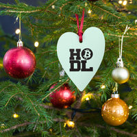 Load image into Gallery viewer, Big Time HODL Green Bitcoin Wooden Christmas Ornament - fomo21

