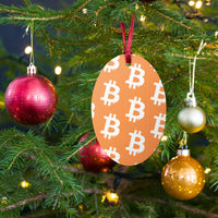 Load image into Gallery viewer, Simple B Orange Bitcoin Wooden Christmas Ornament - fomo21
