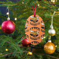 Load image into Gallery viewer, Cyber Hornets Orange Bitcoin Wooden Christmas Ornament - fomo21
