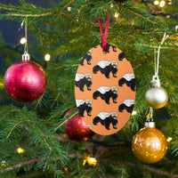 Load image into Gallery viewer, Bitcoin Is For The Honey Badgers Orange Wooden Ornament - fomo21
