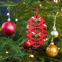 Load image into Gallery viewer, Cyber Hornets Red Bitcoin Wooden Christmas Ornament - fomo21
