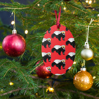 Load image into Gallery viewer, Bitcoin Is For The Honey Badgers Red Wooden Ornament - fomo21

