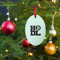 Load image into Gallery viewer, Big Time HODL Green Bitcoin Wooden Christmas Ornament - fomo21

