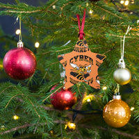 Load image into Gallery viewer, Cyber Hornets Orange Bitcoin Wooden Christmas Ornament - fomo21
