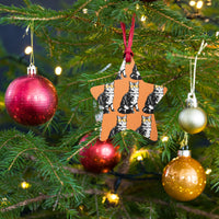 Load image into Gallery viewer, Bitcoin Is For The Cats Orange Wooden Christmas Ornament - fomo21
