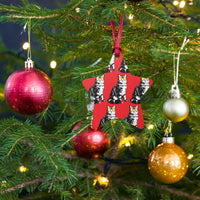 Load image into Gallery viewer, Bitcoin Is For The Cats Red Wooden Ornament - fomo21
