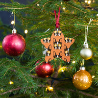 Load image into Gallery viewer, Bitcoin Is For The Dogs Orange Wooden Christmas Ornament - fomo21
