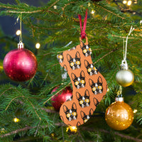 Load image into Gallery viewer, Bitcoin Is For The Dogs Orange Wooden Christmas Ornament - fomo21
