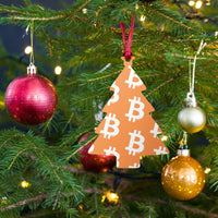 Load image into Gallery viewer, Simple B Orange Bitcoin Wooden Christmas Ornament - fomo21
