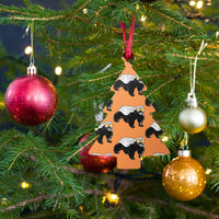 Load image into Gallery viewer, Bitcoin Is For The Honey Badgers Orange Wooden Ornament - fomo21
