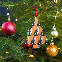 Load image into Gallery viewer, Bitcoin Is For The Cats Orange Wooden Christmas Ornament - fomo21
