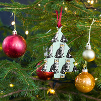 Load image into Gallery viewer, Bitcoin Is For The Cats Green Wooden Christmas Ornament - fomo21
